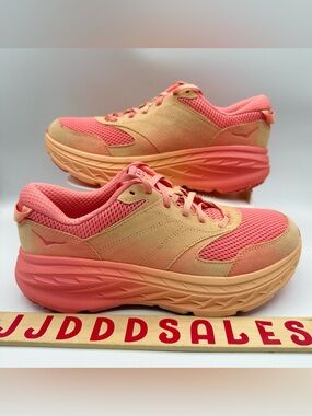 Hoka One U Bondi L BP 2 F27224D Vibrant Bloom Cantaloupe Comfort Men’s Sizes